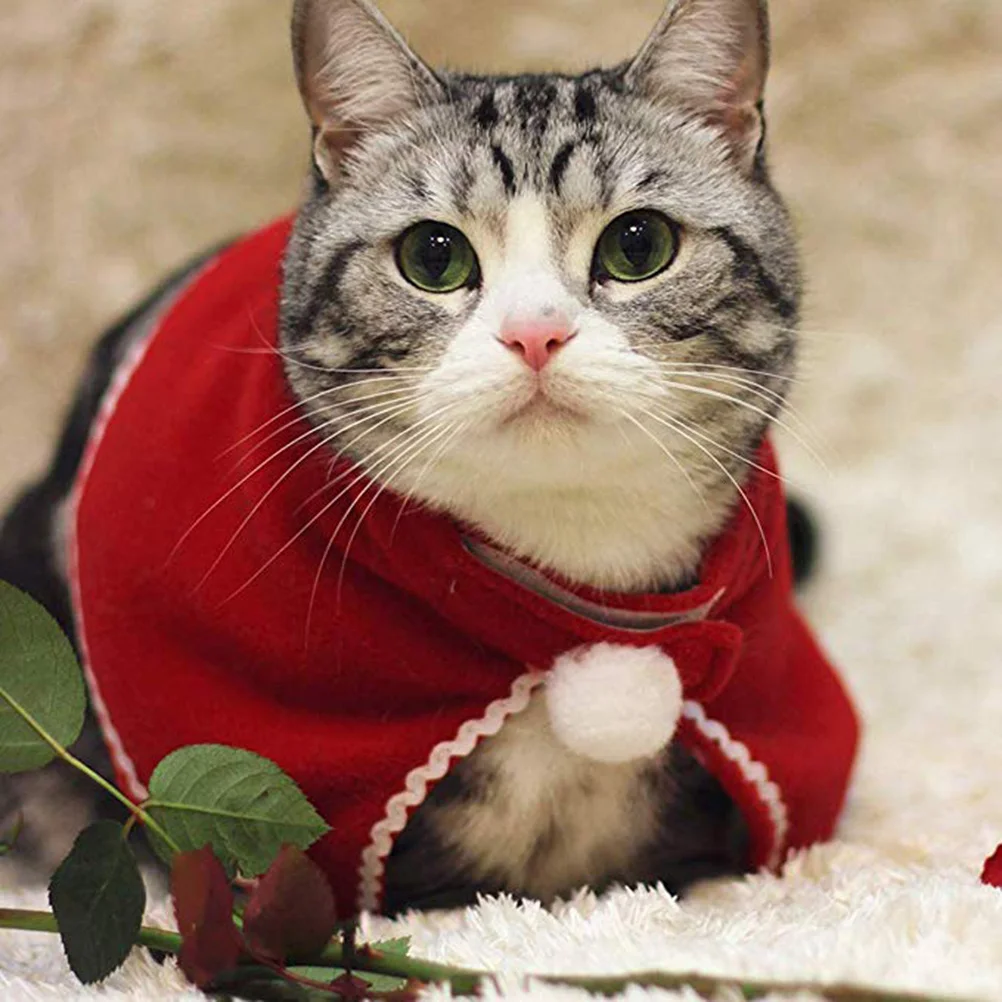 

Adorable Cat Costume with Cape Crown for Small Pets Christmas Party Wear Holiday Gift High Quality Finish Comfortable