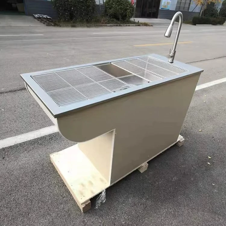 

Stainless steel pet table with raised bowl for better posture