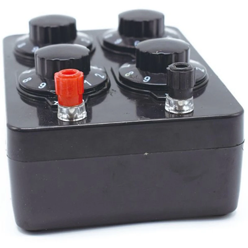 Black Decade Resistor Box Resistance Meter 0-9999 Range Variable Resistance Control Decade Resistor Network 1 Minimum Step