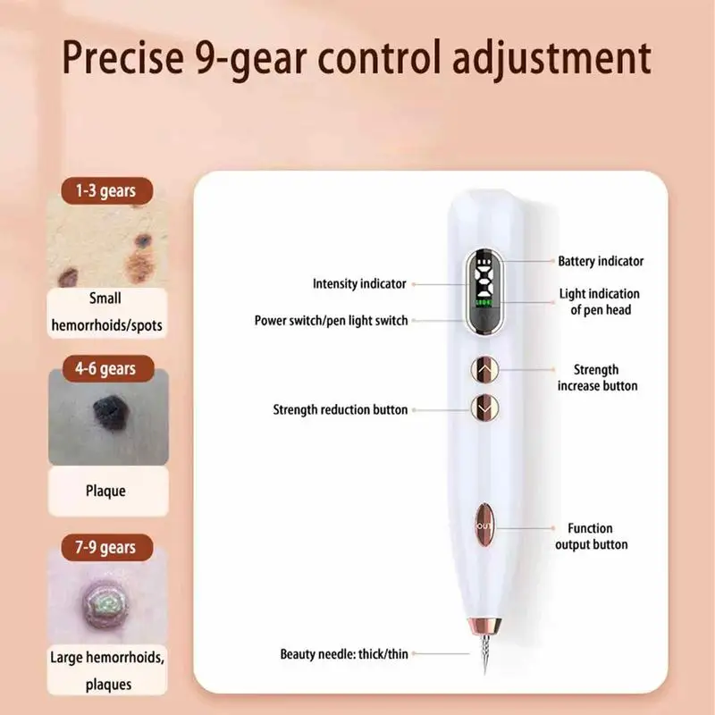 Stylo électronique d'élimination des grains de beauté, machine de réparation des cicatrices de la peau du visage, point domestique, stylo d'élimination des taches de rousseur pour les taches sombres