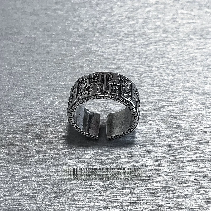 Anillo Ajustable de Bronce con Diseño de Dragón, Anillo de Dedo de Estilo Retro para Hombre, Sensación de Alta Gama, Diseño Libre