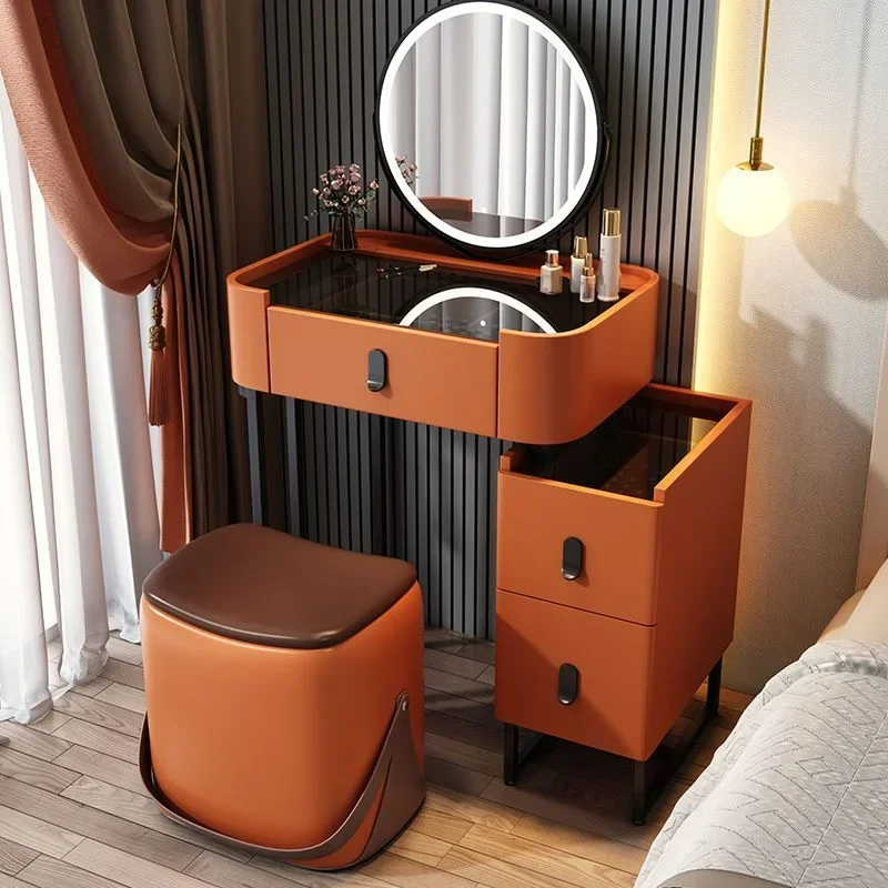 Mädchen Schlafzimmer Schminktisch Aufbewahrungshocker Massivholz Make-up Schreibtisch Home Kommode für Schlafzimmer Kommoden Eitelkeit mit Spiegeln