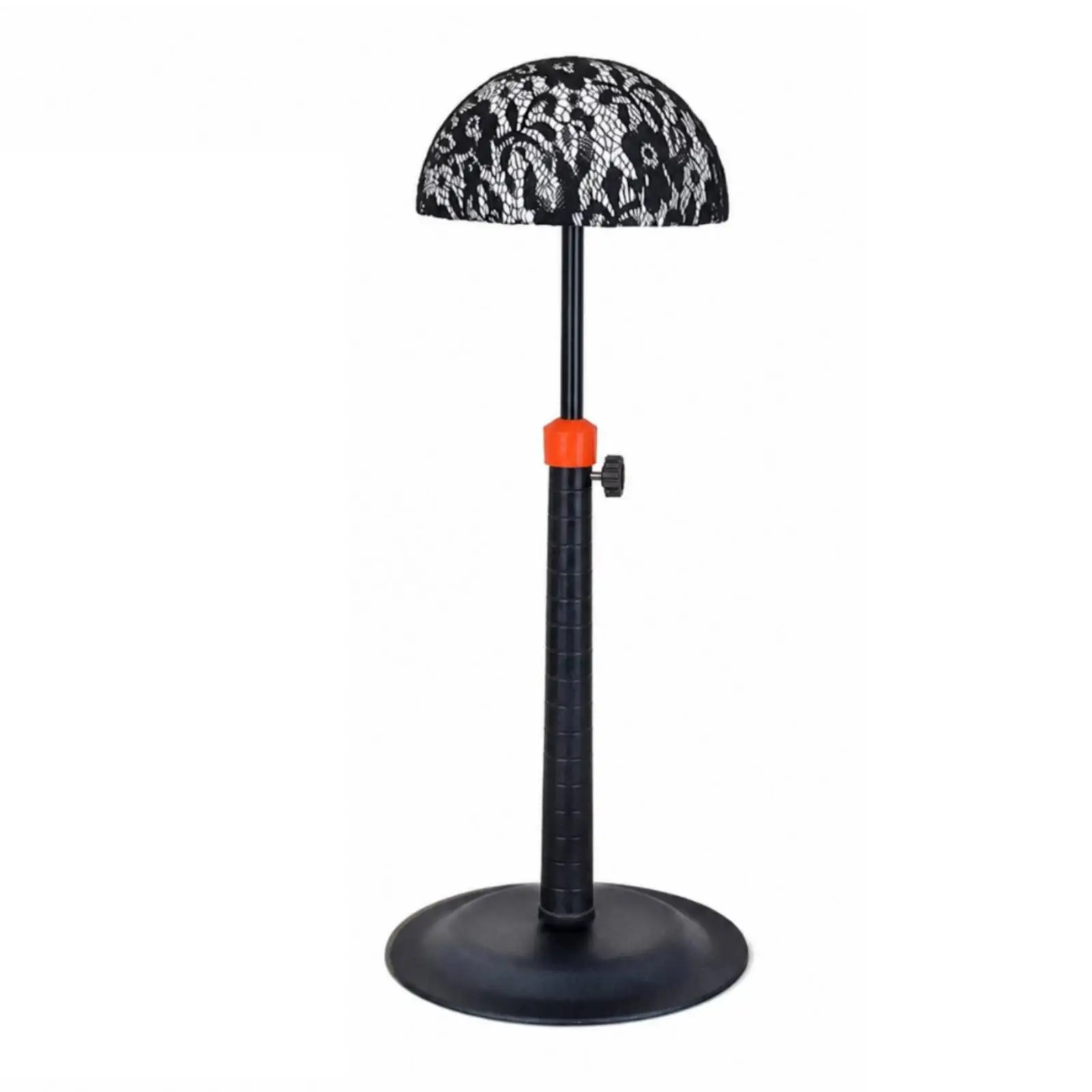 Height-Adjustable Hairpiece and Hat Stand Stable Hairpiece and Hat Stand with Domed Head Form Space-Saving Compact