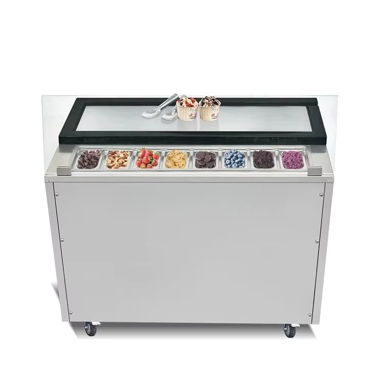 Cold Stone Marble Slab Counter Cookie Sand Gelato Hard Ice Cream Batch Freezer Making Machine Workbench