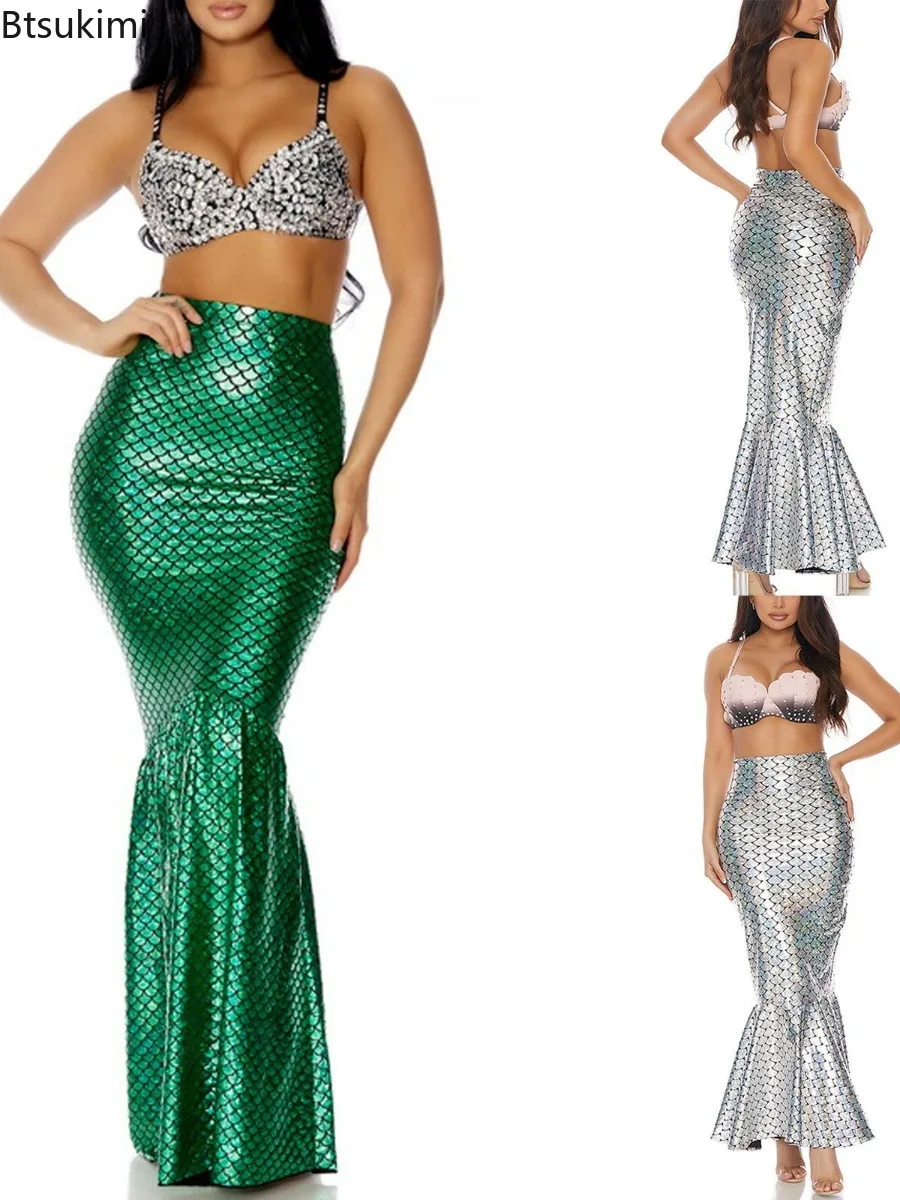 

New 2026 Women's Mermaid Skirts Sexy High Waist Bodycon Fishtail Skirts Fashion Party Cosplay Costumes Masquerade Prom Outfits