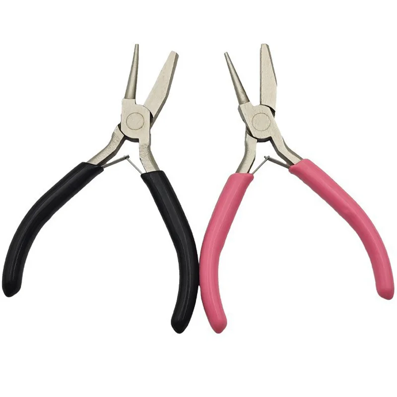 1Pc Pink Professional Round Concave Pliers High Quality Carbon Steel Plier Used for DIY Jewelry Making Manual Jewelcrafting Tool