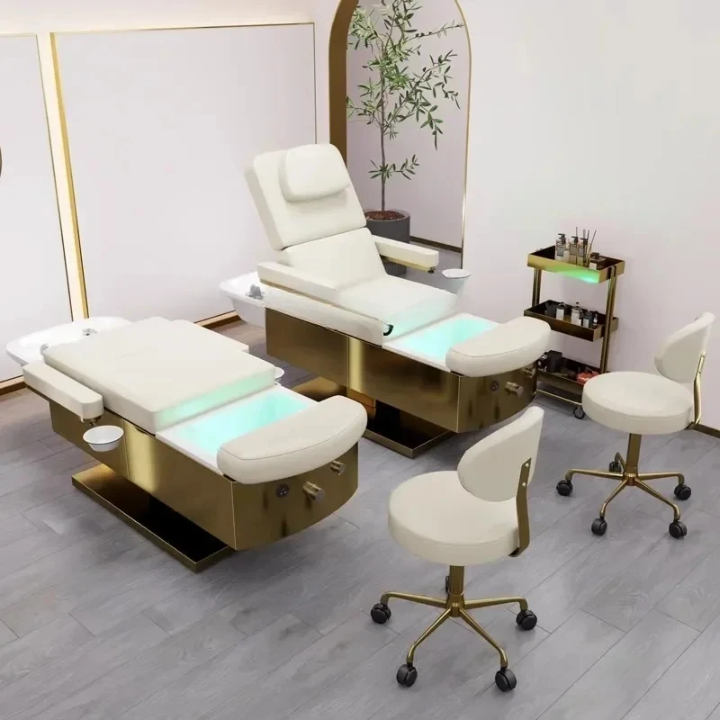 

Универсальное электрическое кресло для шампуня A17 — кровать для фумигации и обработки салона