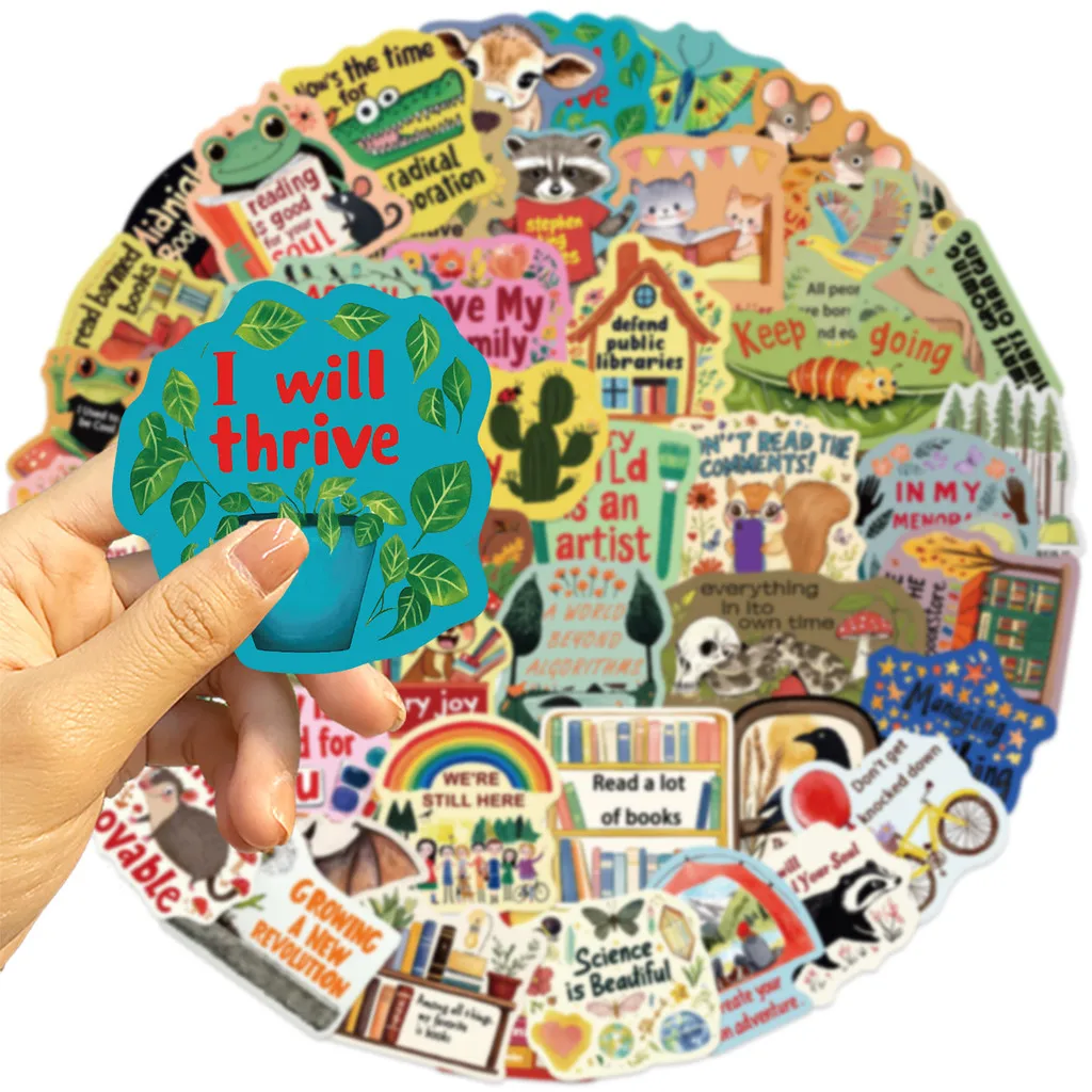 50 قطعة الدوبامين نابضة بالحياة تحفيزية الكرتون ملصقات مقاوم للماء الشارات البلاستيكية للهاتف مجلة زجاجة LanLanStickersWorld Store