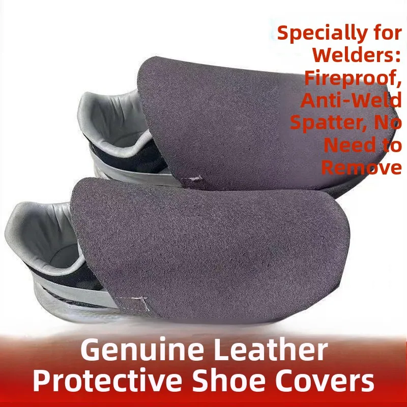 Thickened  Welding Protective Shoe Covers Fireproof Splash Free Easy Wear Resistant Cowhide Top Layer Welding Foot Pr...