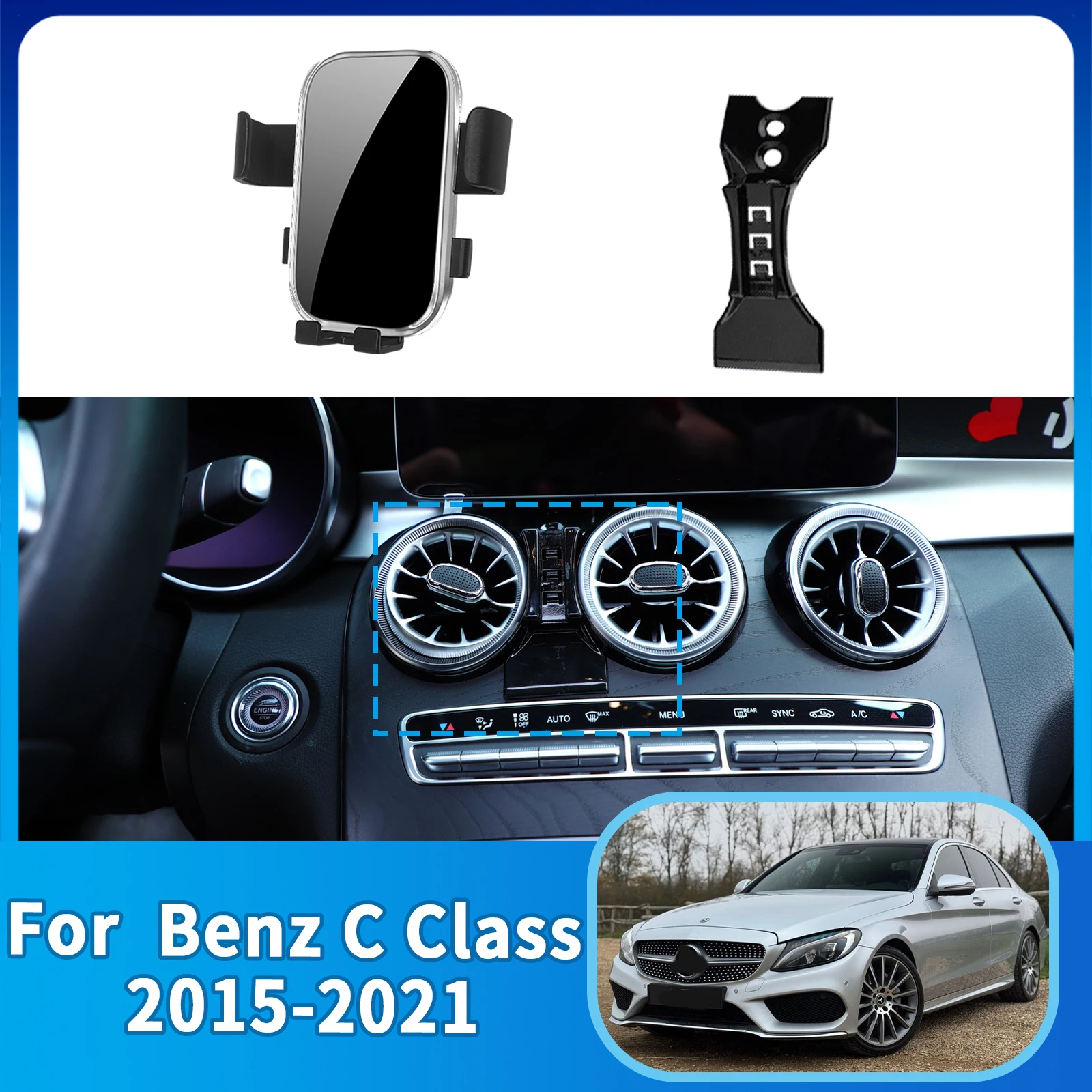 

Accessories Car Mobile Phone Holder for Benz C Class W205 2015 2016 2017 2018 2019 2020 2021 GPS Bracket Navigation Stand Auto