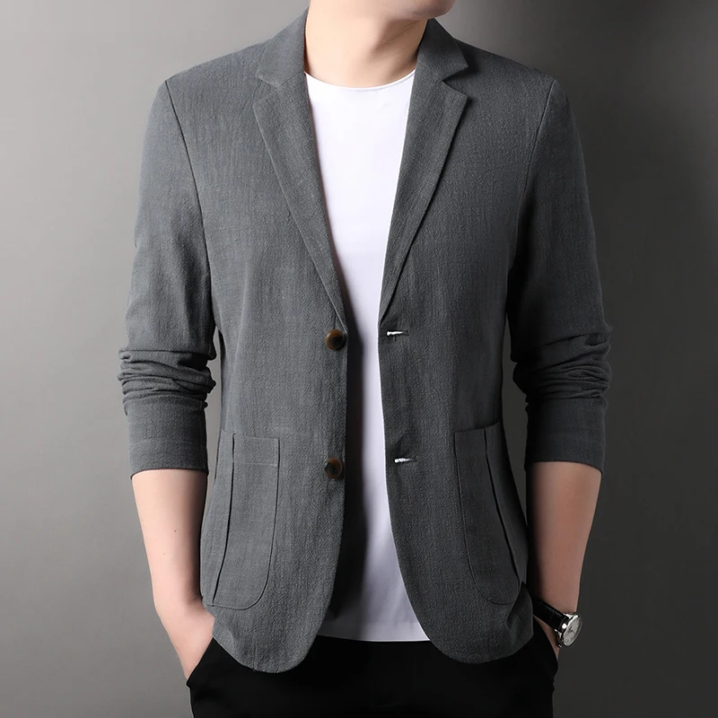 2024 Spring and Summer Men\'s Suit Business Casual Men\'s Korean Style Breathable Solid Color Lapel High Quality Men\'s Suit Jacket