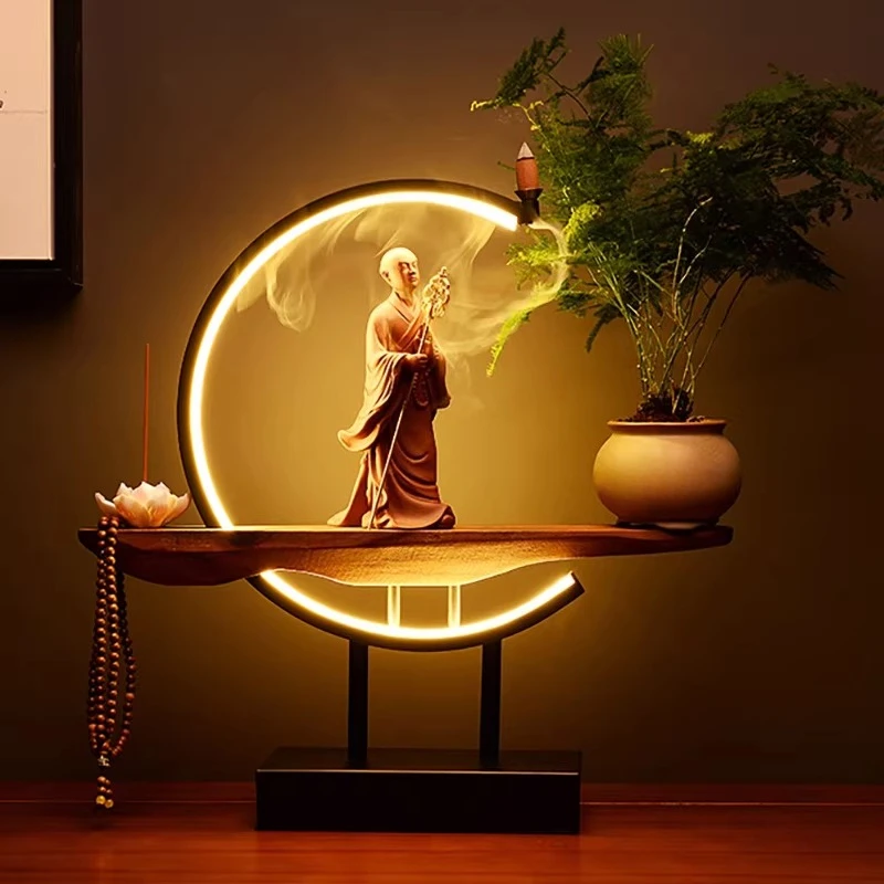 Quemador de Incienso Vertical Zen Chino de Cerámica para Interiores, Quemador de Incienso para Sala de Estar, Quemador de Reflujo, Decoración de Cerámica para Derretir Cera