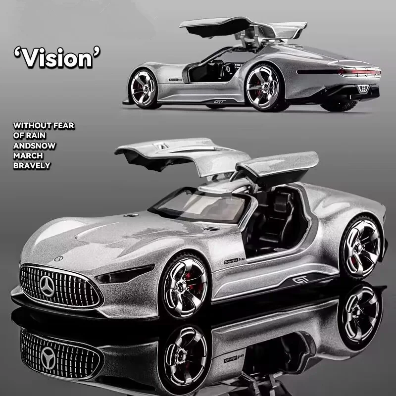 1:32 Benzs Vision GT Alloy Concept Sports Car Model Diecast Metal Racing Car Vehicles Model Sound Light Simulation Kids Toy Gift