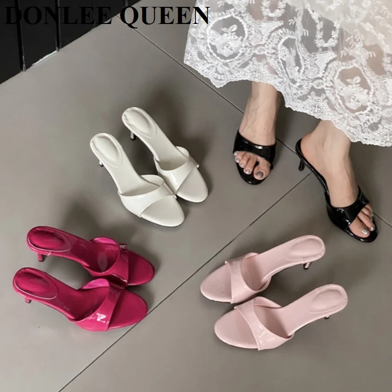 

Сланцы женские на высоком каблуке, модные сандалии конфетных цветов, туфли-лодочки для ленивых во французском стиле, фотоаксессуары для женщин