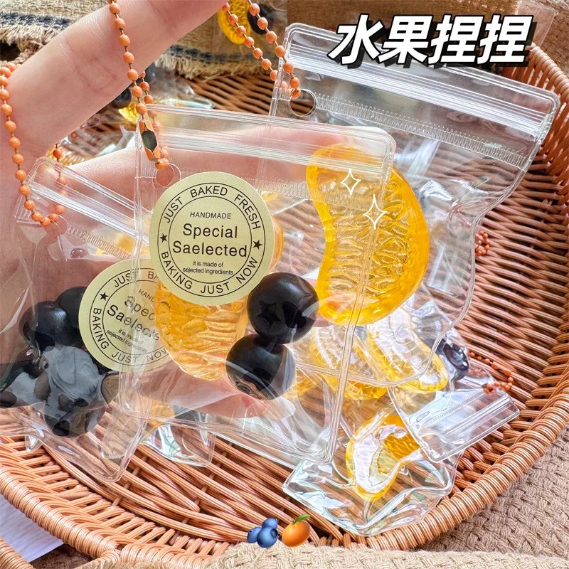 Simulation Blueberry Orange Fruit Bag Pinch Music Fidget Squeeze Toys Creative Fun Stress Relief Children's Sensory Toys Gifts