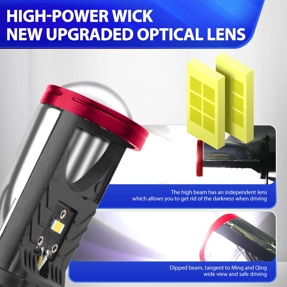 30000LM H4 LED Headlights 300W Projector Lens Front Light 12V External Drive Auto Lamps 6000K White Turbo Car Headlamp Bulbs 24V