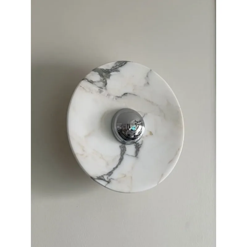French DIY large flower white marble wall lamp entrance living room bedroom corridor aisle background wall lamp