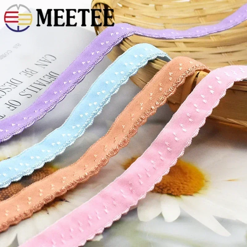 10/20Meters 11mm Colored Nylon Elastic Band Bra Elastic Strap Underwear Webbing Double Rubber Ribbon DIY Sewing Belts Accessorie