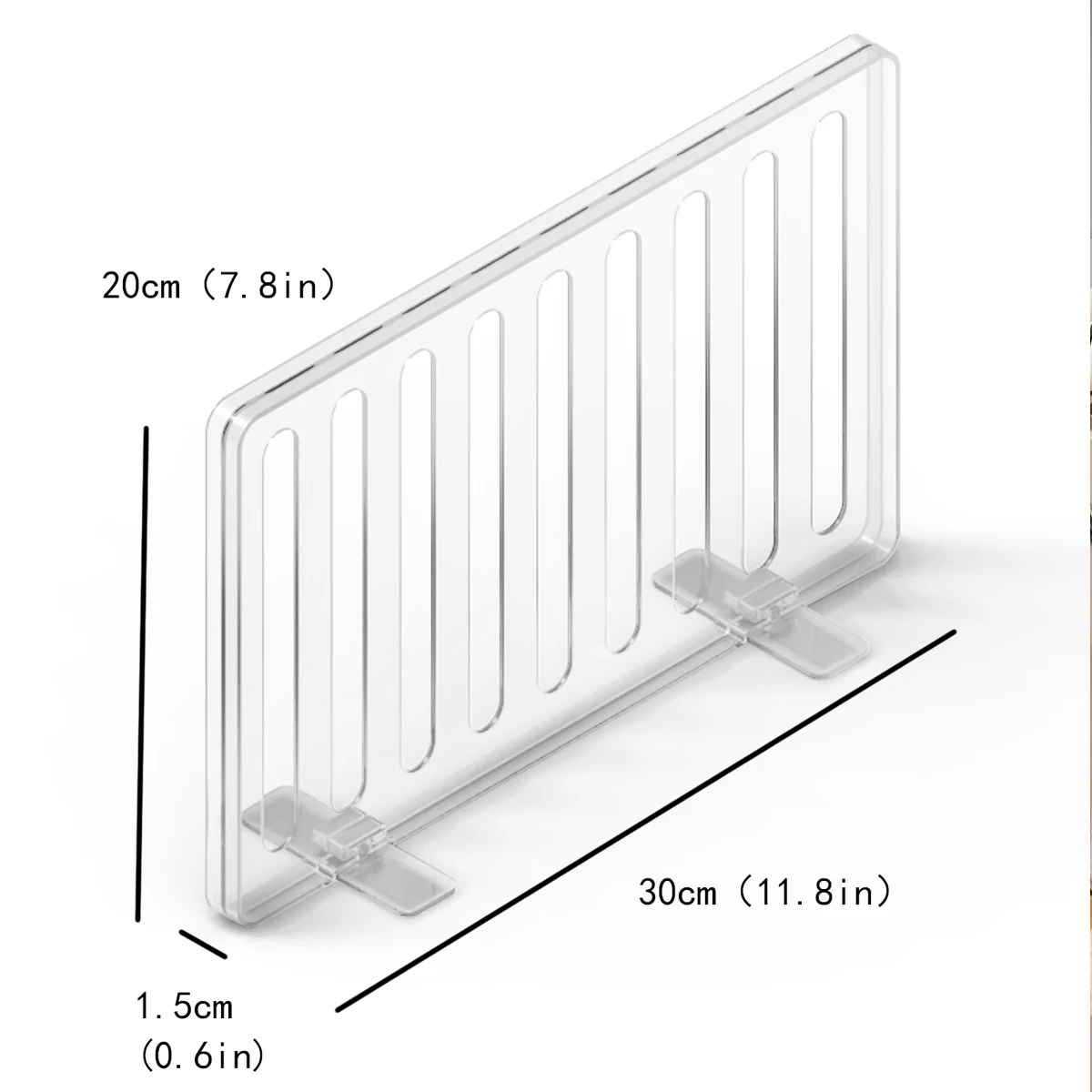 Transparent 2 Pieces Closet Dividers, Closet Shelves, Cabinet Storage Dividers, Perfect for Clothes Organizer Racks and Bedroom