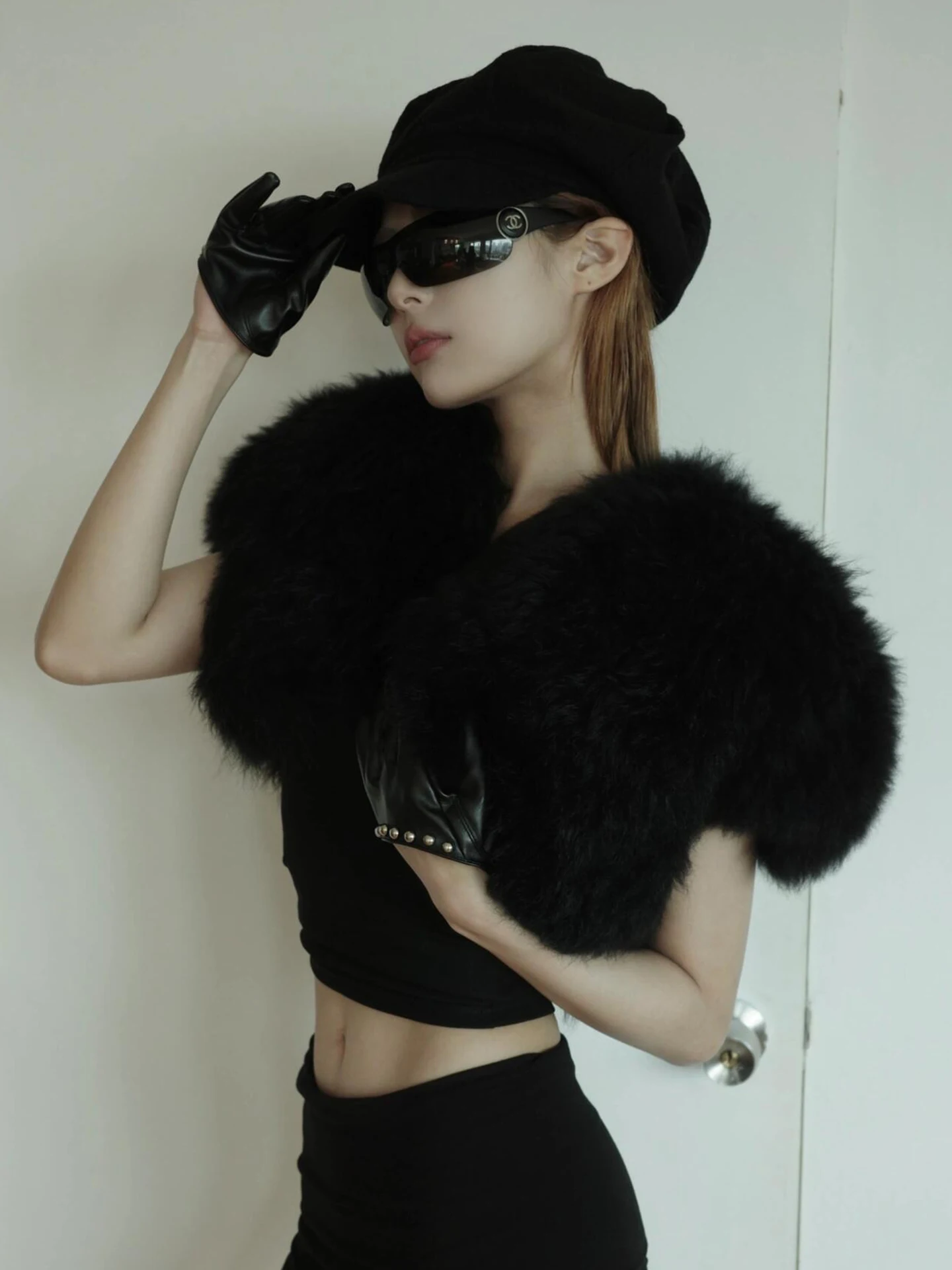 

Sli American Fur Vest Women's Outerwear Autumn Winter Lazy Faionable Design High-End Feeling ortened Svel