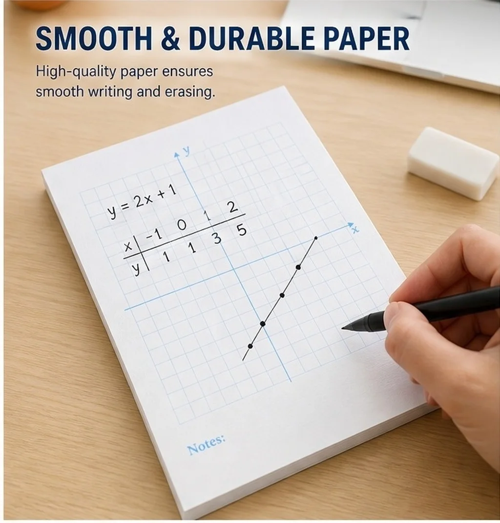 3Pcs Math Coordinate Practice Notebook Smooth Writing Paper for Geometry Calculus Graphing School Study Aid