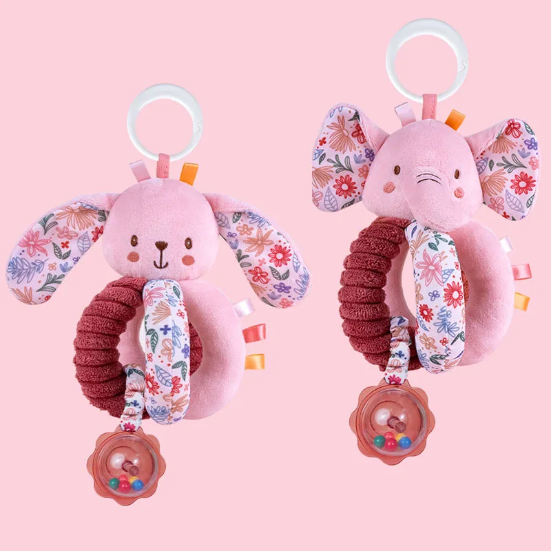 New Baby Animal Rattles Bed Stroller Bell girl Toys Newborn Grab Ability Training Dolls Educational Plush Infant Toy 0-12 Month