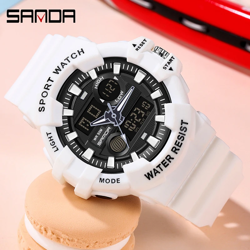 

SANDA Brand Women Digital Watch Shock Military Sports Watch Fashion Waterproof Electronic Watch For Women Luminous Reloj Mujer