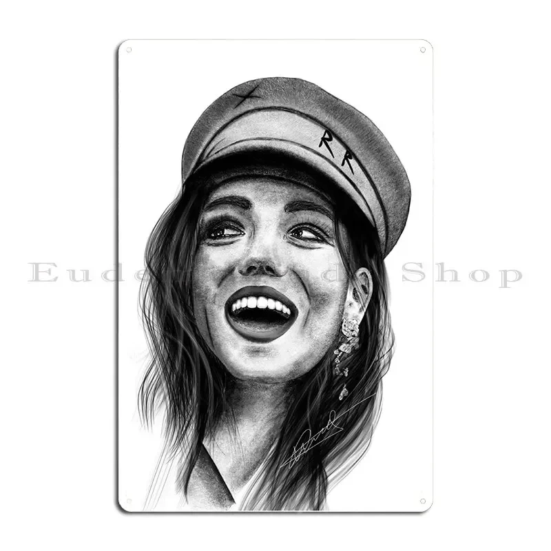 Girl Smiling Happy Metal Sign Cave Garage Club Party Printing Tin Sign Poster