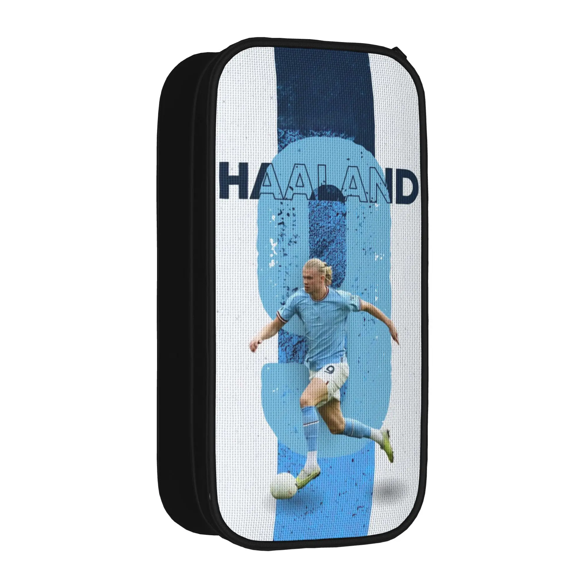 Image of Haalands Federmäppchen, kreatives Design, Nummer 9, Fußball, Stifttaschen, für Studenten, großes Fassungsvermögen, für Schüler, als Geschenk, Federmäppchen