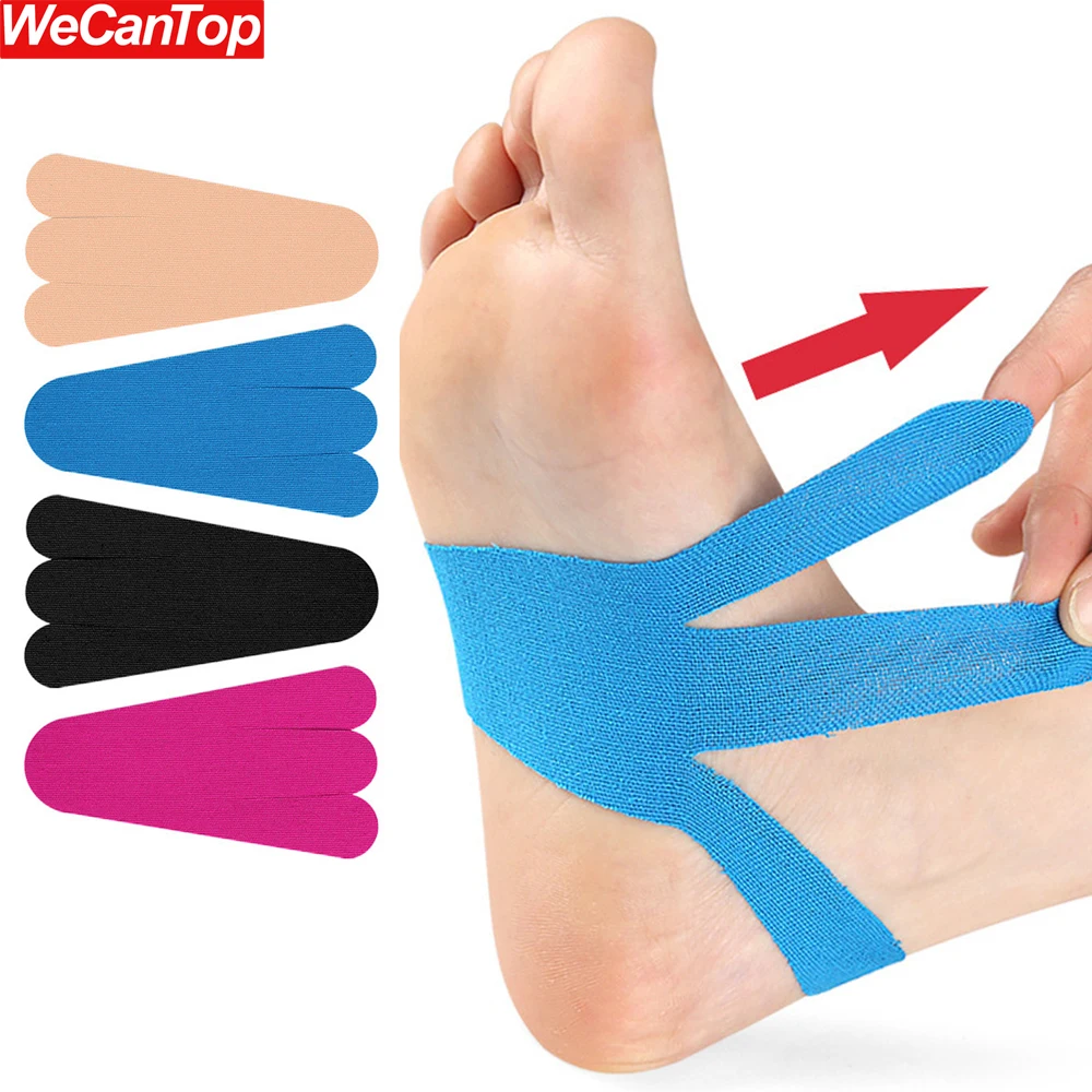 Cinta de kinesiología de 10 piezas para fascitis plantar y dolor en el pie: cinta atlética impermeable para correr, soporte para articulaciones y prevención de lesiones