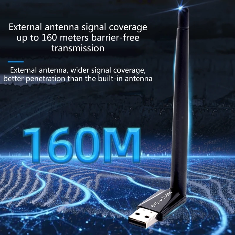 Adaptador usb 5.4 compatível com dongle sem fio para pc, fácil emparelhamento