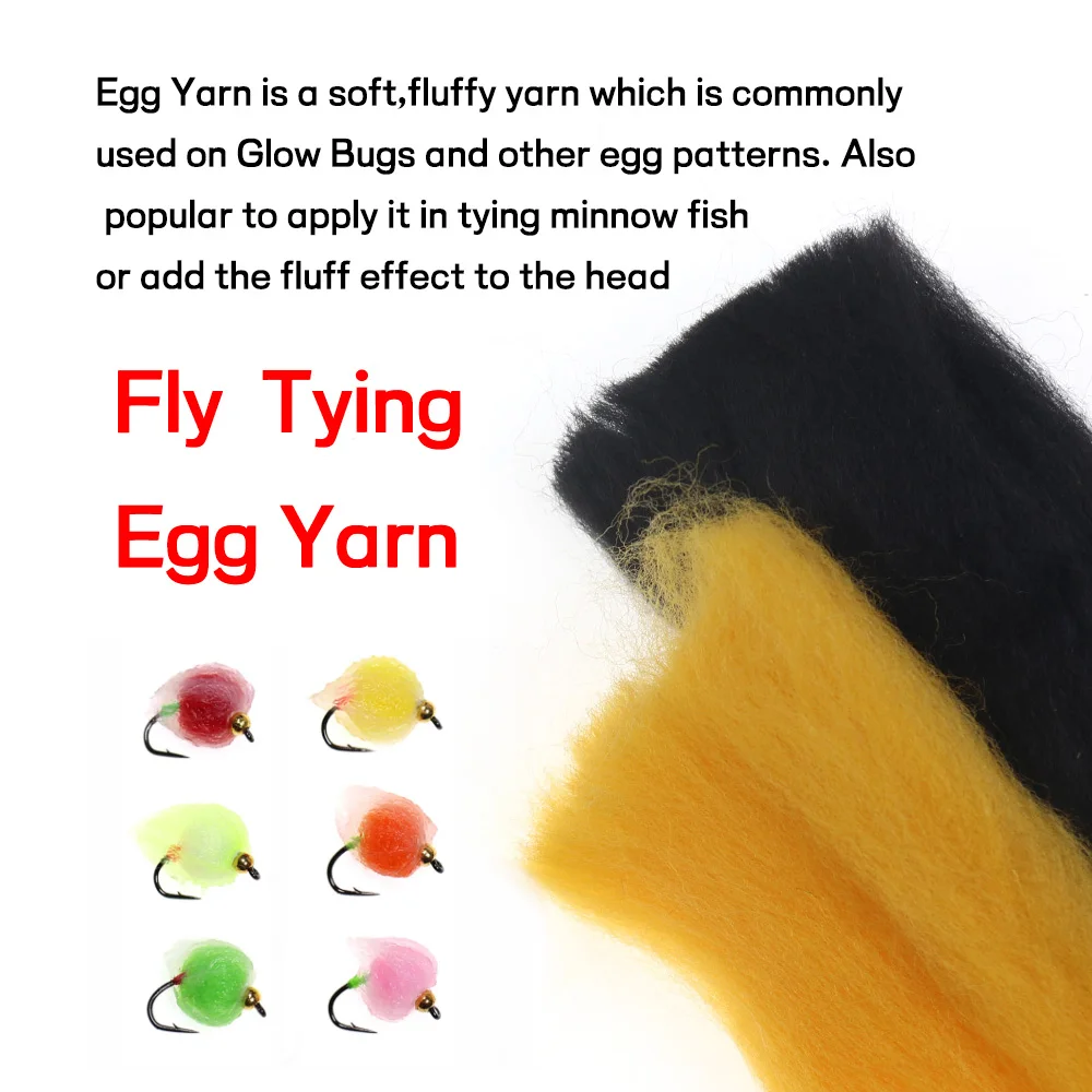 Bimoo 4Packs Egg Yarn Fly Tying Material Synthetic Fibers For Tying Minnow Lure Samlon Egg Bait Trout Steelhead Fishing Lures