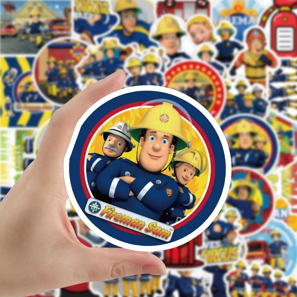 50Pcs/Set Fireman Sam Penny Norman Characters Stickers Kawaii Diy Stickers for Cup Suitcase Decoration Playset Pegatinas