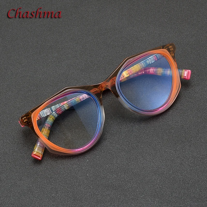 

Chashma очки по рецепту женские ацетатные очки высшего качества элегантные оптические очки круглые модные оправы высокого класса ультра легкие Gafas