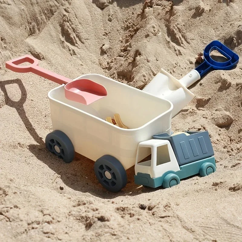 Beach Toys Sand Toys for Kids with Truck Car Sand Shovel Rake Sandbox Toys for Toddlers Kids Boys Cooking Pretend Play Kitchen