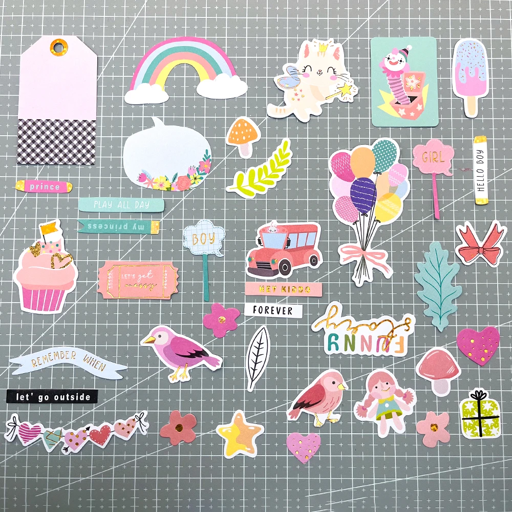 Creative Path 162 Stück Sweetie Journal Papier-Stanzformen Ephemera Verzierungen für Kinder und Mädchen Folien-Scrapbooking-Stanzformen zum Basteln – Detail 4