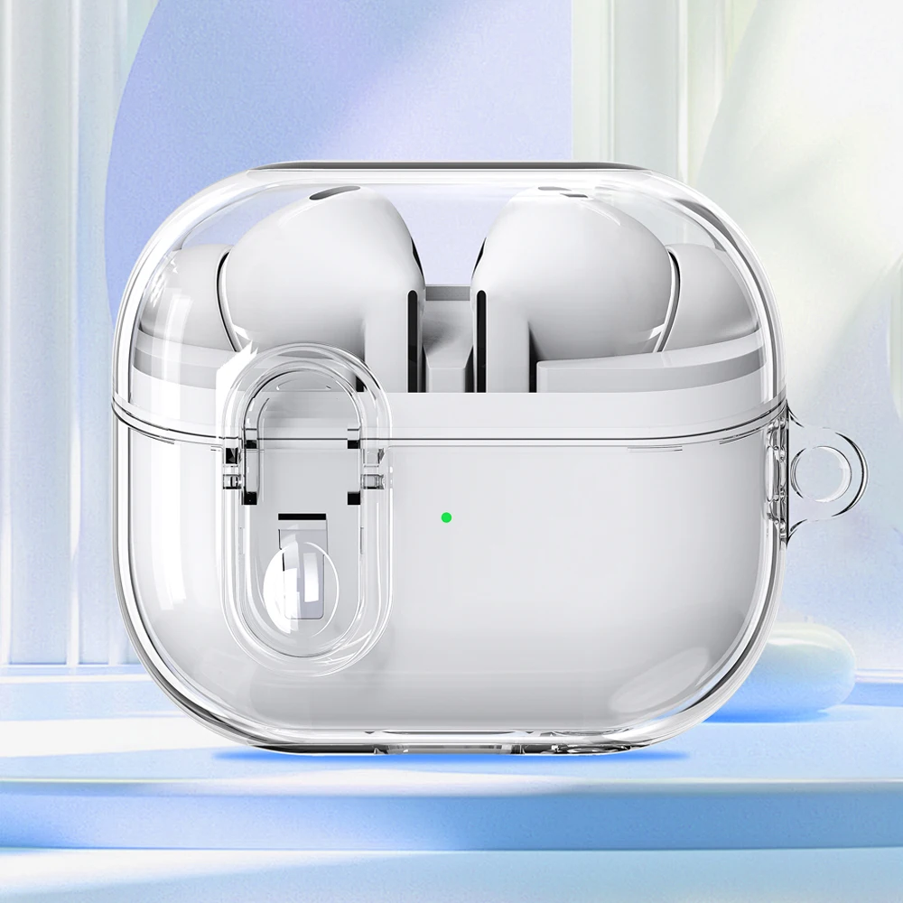 Clear Earphone Cover For Samsung Buds 3 Pro Case Transparent Secure Lock Funda For Samsung Galaxy Buds 3 Cases Accessories Hook