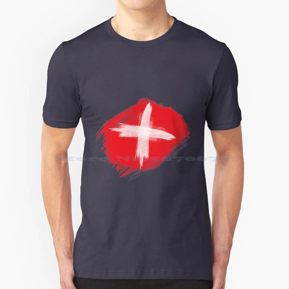 Switzerland Flag Zürich T Shirt 100% Cotton Tee Switzerland Lucerne Geneva Zürich Interlaken Flags Coastal Islands Lakes Forest