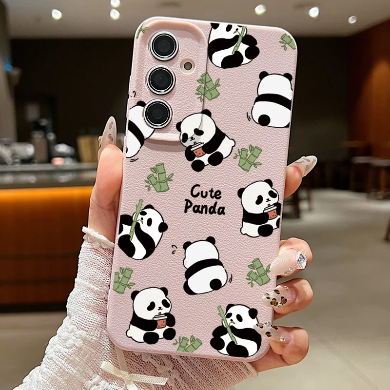 Eating Bamboo Baby Panda Case For Samsung Galaxy A55 A35 A25 A15 S24 S23 S22 Ultra S21 S20 FE A16 A52 A53 A14 A34 A54 5G Cover