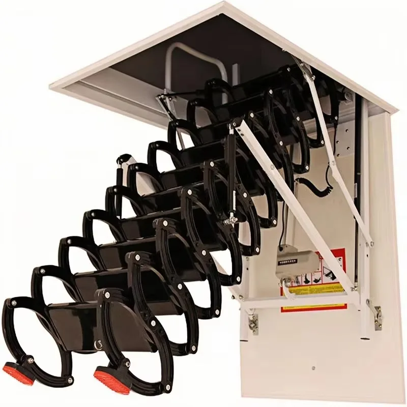 

【Хит продаж】Складная чердачная лестница с электрическим потолочным механизмом из титано-магниевого сплава