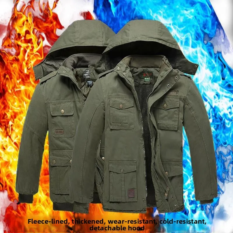 Abrigo de Trabajo Militar de Algodón Grueso con Camuflaje para Hombre, Ropa de Protección Térmica de Invierno, Chaqueta de Protección Laboral para Soldadura