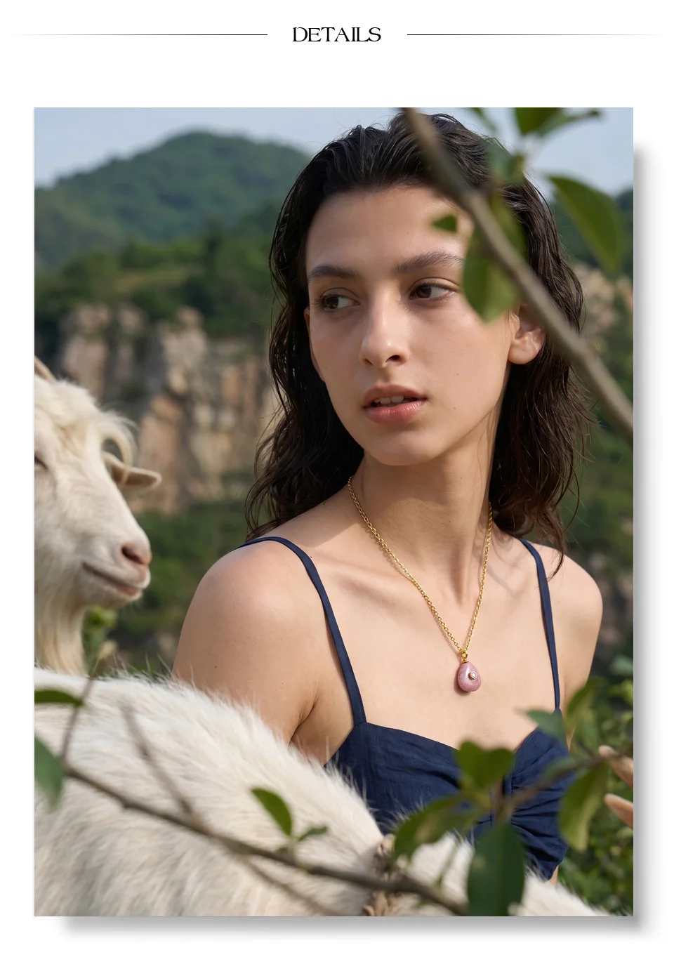 Yhpup New Arrivals Natural Stone Rectangle Triangle Necklace Pendant Exclusive