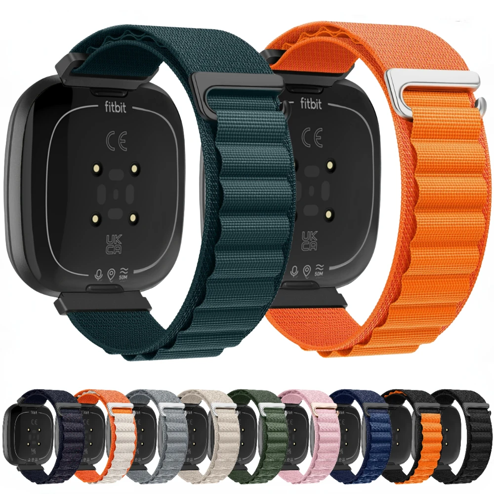 

Alpine Loop Strap for Fitbit Sense 2/1 Nylon Watchband Accessories for Fitbit Versa 4/3 Replaceable Bracelet Wristband Correa