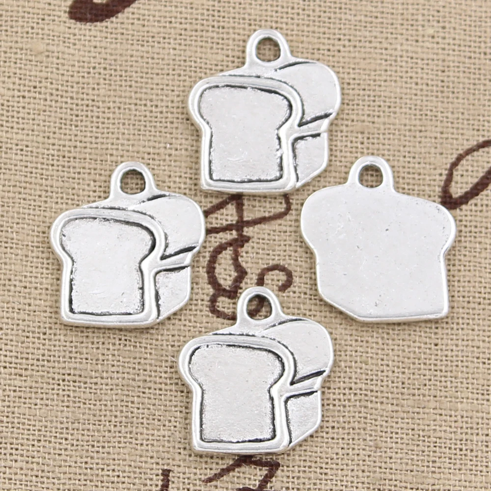 10pcs Charms Loaf Of Bread Toast 20x18mm Antique Silver Color Pendants Making DIY Handmade Tibetan Finding Jewelry