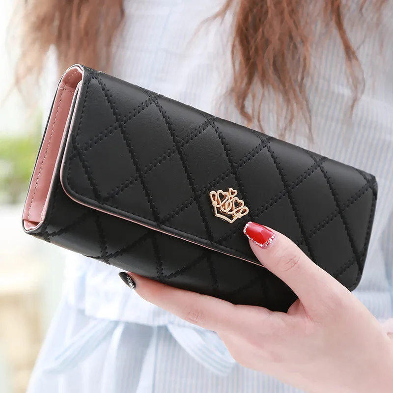 New Women\'s Wallet Fashion PU Leather Large Capacity Long Wallets Credit Card Holder Phone Coin Storage Girl\'s Handbag