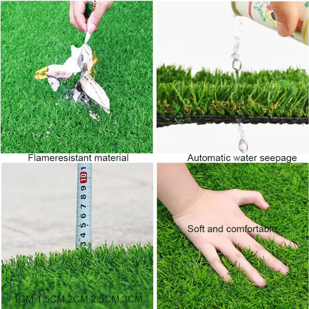 緑の人工芝カーペット-屋外用-耐久性-簡単設置