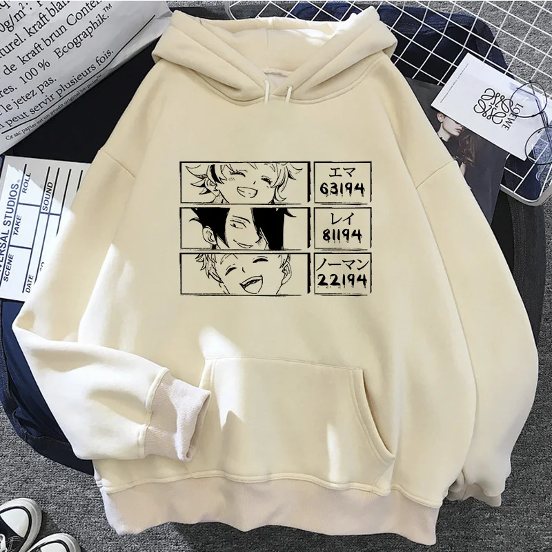 the Promise Neverland hoodies women 2023 Fleece Kawaii funny Hooded Shirt tracksuit women aesthetic sweatshirts