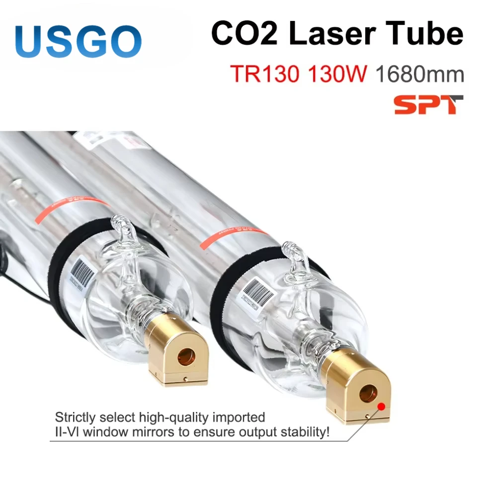 USGO SPT TR130 130-150W Co2 Laser Tube Length 1680mm Dia 80mm For CO2 laser engraving and cutting machines