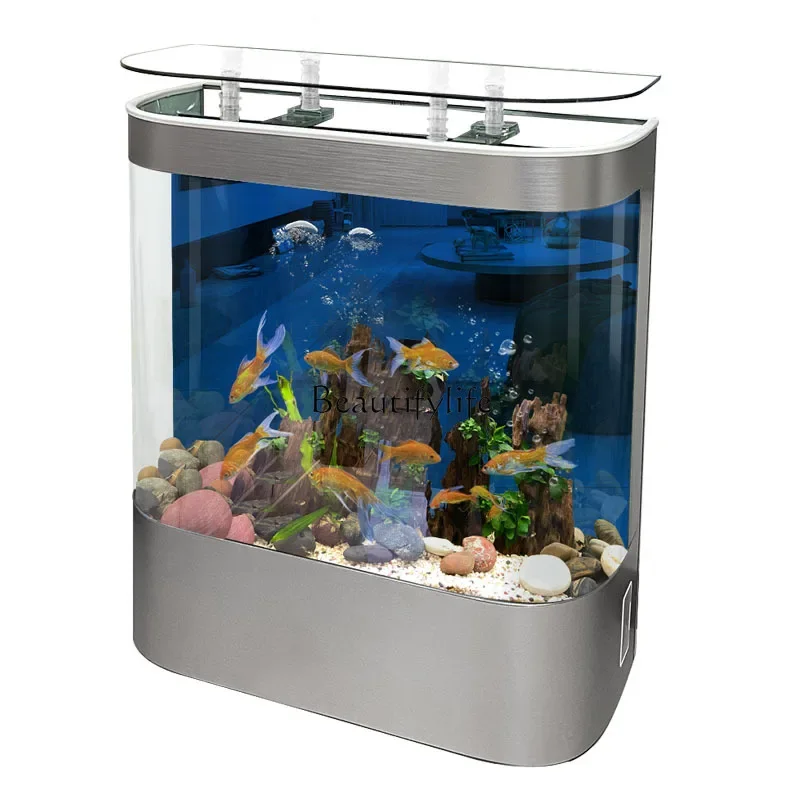 

FG26Double round water-free large glass fish tank