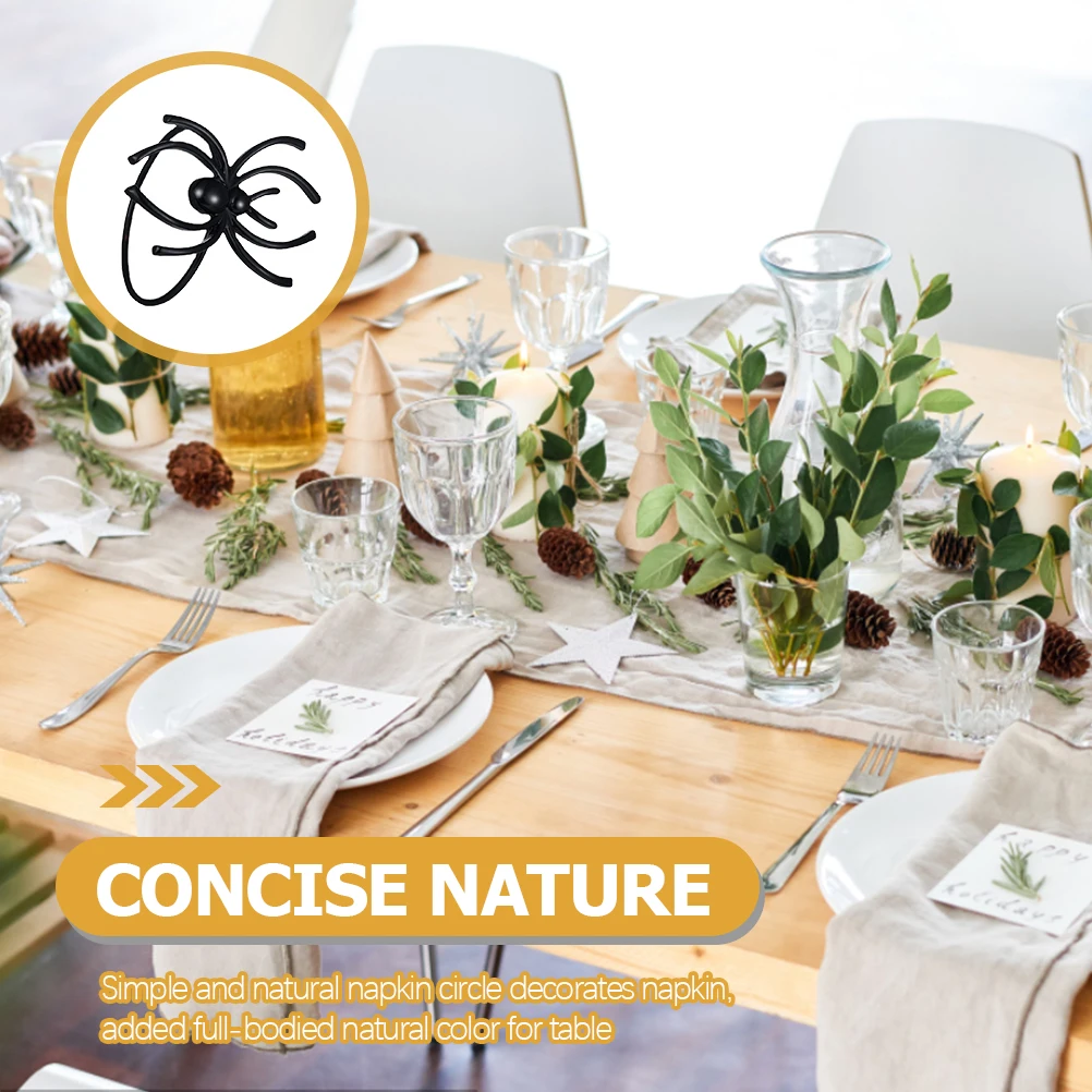 

6 Pcs Halloween Spider Napkin Ring Decorations Dinner Holder Buckle Metal Buckles Child Trays Decorative